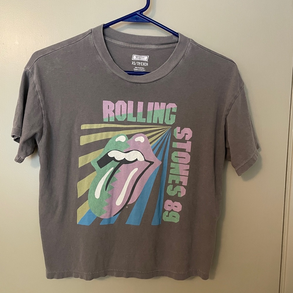 Rolling Stones T-shirt extra small tall person.
